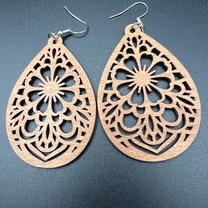 Artisan Teardrop Earrings in Natural Brown